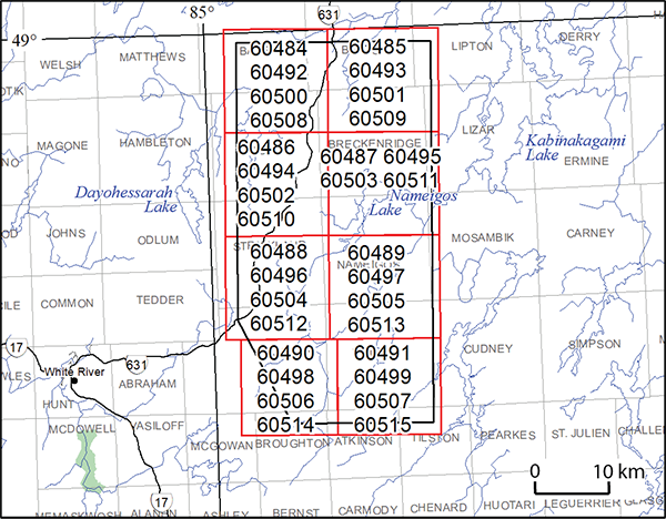Airborne Geophysical Survey, Nameigos Lake Area, 1:20 000 Scale Map Sheets